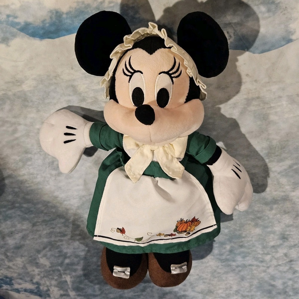 Disney Pilgrim Minnie Mouse 12" Plush Thanksgiving Fall Harvest